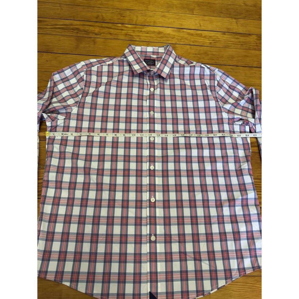 UNTUCKit Tour De Paz Plaid Shirt Long Sleeve Button Up Nylon Blend Men's XL - Picture 8 of 11